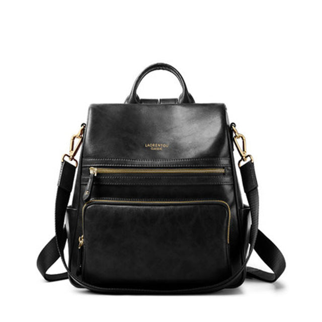 Women Backpacks Genuine Leather Backpack Female Original Travel School Bag Soft Fashion Vintage Shoulder Bags - LiveTrendsX