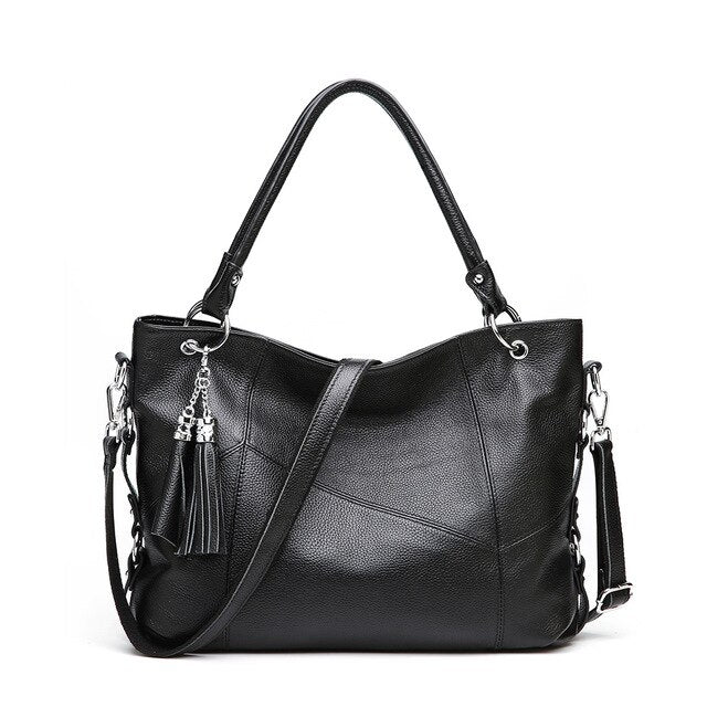 New Women Large Capacity Shoulder Bags Cowhide Genuine Leather Fashion Designer Ladies Handbags Tote Top-handle Bag High Quality - LiveTrendsX