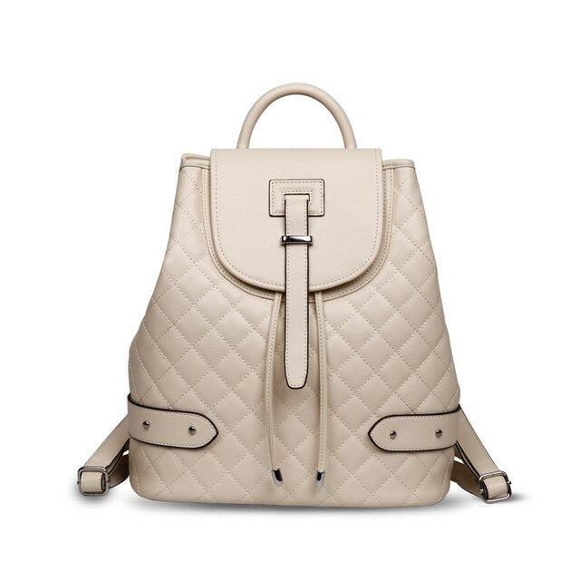 Camelia Quilted Backpack Genuine Cow Leather Fashion Celebrity - LiveTrendsX