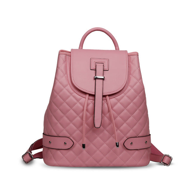 Camelia Quilted Backpack Genuine Cow Leather Fashion Celebrity - LiveTrendsX