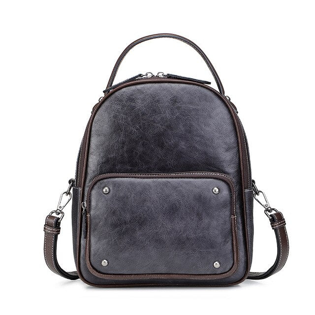 Natural Skin Design For Girls School Daypack Female Travel Bag Knapsack Simple Casual Women Backpack Genuine Leather Rucksack - LiveTrendsX