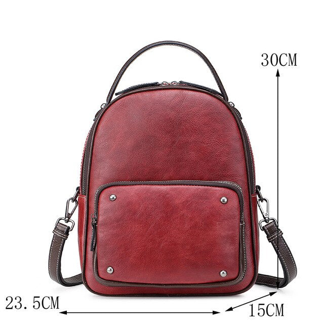 Head leather retro women's bag, European and American wind casual shoulder bag, leather do old women's bag - LiveTrendsX