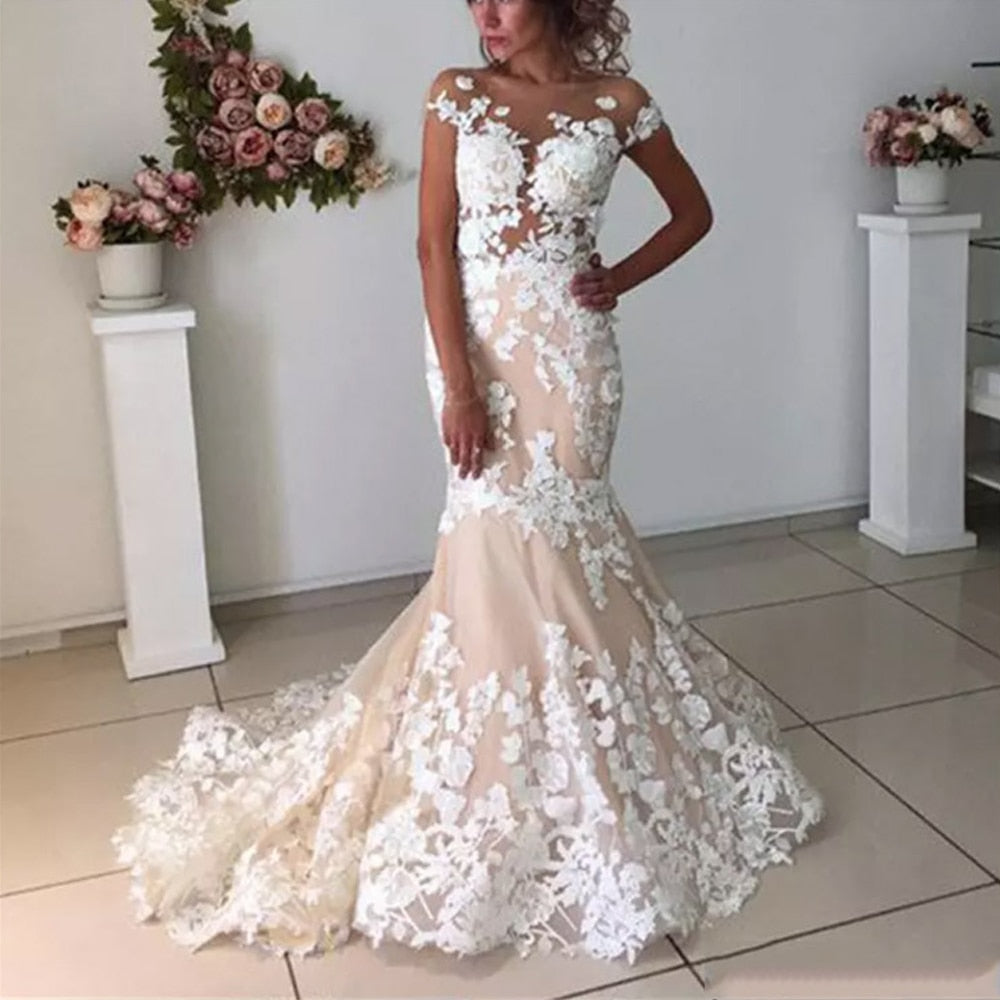 Champagne Mermaid Wedding Dresses – LiveTrendsX