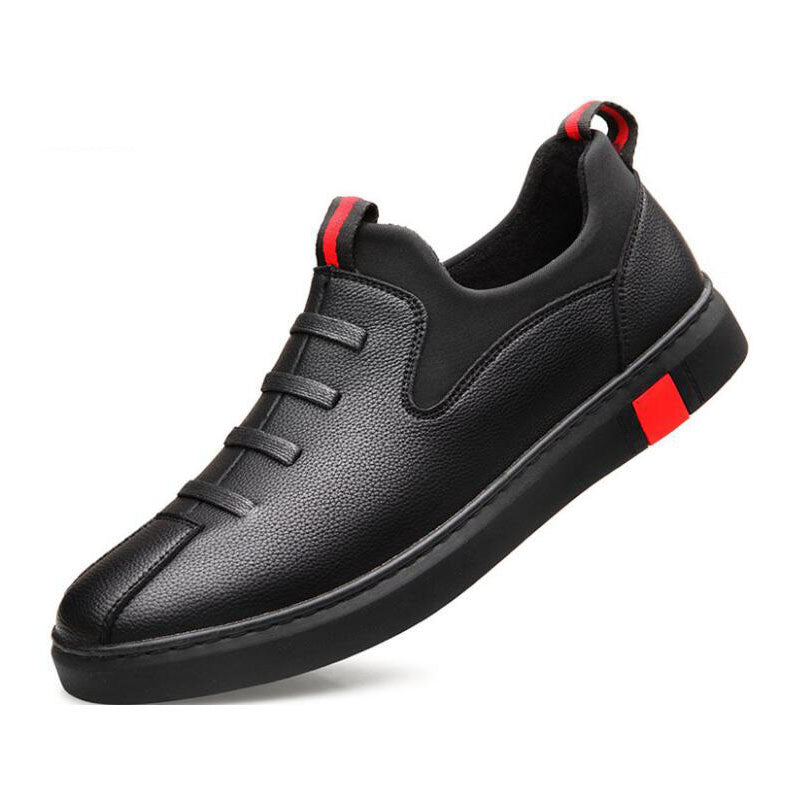 New Fashion Male Black leather flats Shoes Men Loafers Shoes Korea Flats driving boat Shoes men casual sneaker shoes - LiveTrendsX