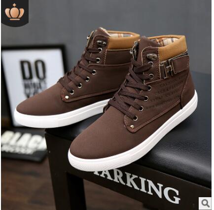 Men's Boots Autumn Winter New Men's Shoes High-top Shoes Retro Casual tie Men's Trend Martin Boots Men's Warm Cotton Shoes - LiveTrendsX