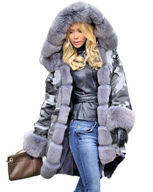New Style Big Wool Collar Winter Coat Women Clothes Warm Thick Loose Coats Casual Hooded Long Sleeve Jacket Coat Female - LiveTrendsX