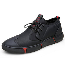 Load image into Gallery viewer, High quality all Black Men&#39;s leather casual shoes Fashion Breathable Sneakers fashion flats big plus size 44 YYJ153 - LiveTrendsX
