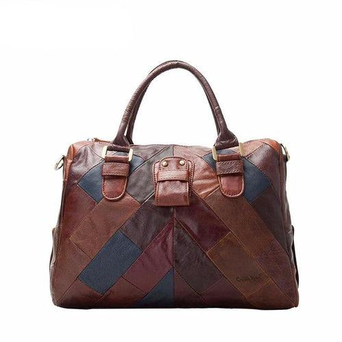 Luxury Genuine Leather Handbags Female Bags for Women 2018 Designer Patchwork Shoulder Bags Large - LiveTrendsX
