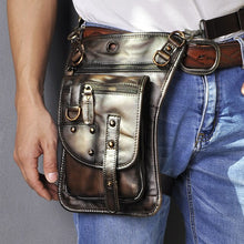 Load image into Gallery viewer, Original Leather Multifunction Men Travel Shoulder Crossbody Messenger Bag Hook Belt Waist Pack Drop Leg Phone Case Bag - LiveTrendsX

