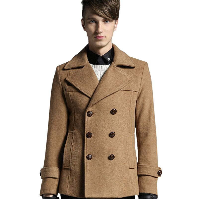 Tailor-made Trench  new V-neck Thicken Warm Men's Wool Coats British Style Mens Winter Coat Fit Overcoat Manteau Homme - LiveTrendsX