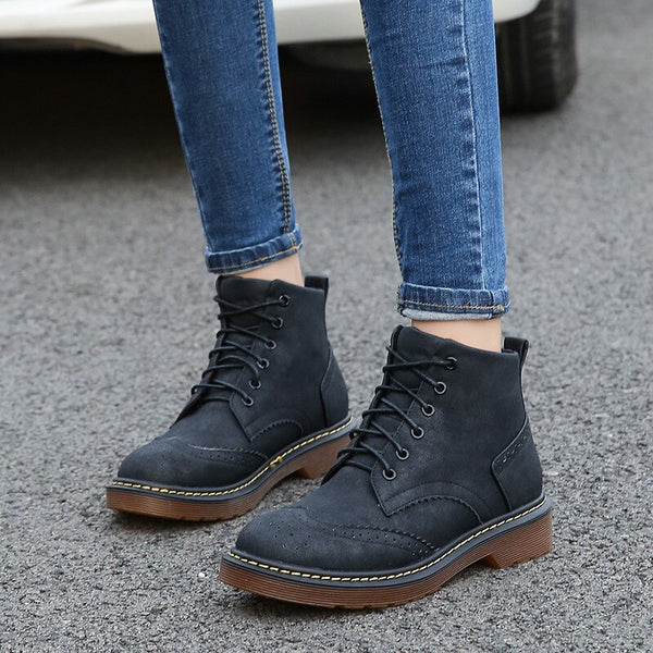 Lace-Up Zipper Thick Sole Punk Martin Boots - LiveTrendsX made-to-order fit view 1