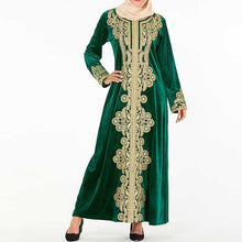Load image into Gallery viewer, Winter Vestidos Velvet Abaya Arabic Hijab Muslim Dress Caftan Dubai Kaftan Morocco Robe Musulmane Tesettur Elbise Turkey Dresses - LiveTrendsX

