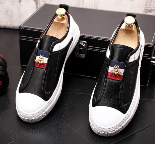 NEW Luxury Casual Shoes Men Loafers Slip on High Quality Designer Shoes Men Moccasins Sneaker Footwear Male black white - LiveTrendsX