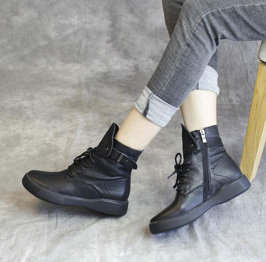 new Martin boots handmade leather women's shoes casual boots single boots - LiveTrendsX