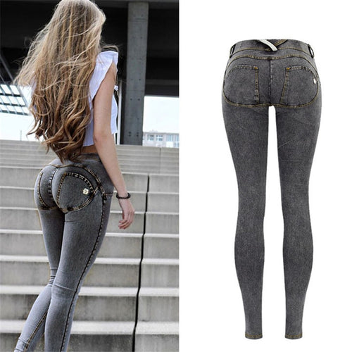 Sexy Low Waist Jeans Woman Peach Push Up Hip Skinny Denim Pant  Boyfriend Jean For Women Elastic Leggings grey Jeans Plus Size - LiveTrendsX