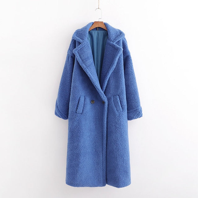 Autumn Winter Women Beige Teddy Coat Stylish Female Thick Warm Cashmere Jacket Casual Girls Streetwear - LiveTrendsX