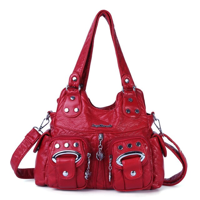 New Designer Large Shopping Bag Women's Washed PU Leather Hobo Bags Shoulder Bag Luxury Fahion Travel Bolsa Feminina - LiveTrendsX