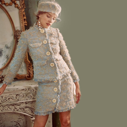 flocculant  winter golden head flocculant coat white gauze skirt - LiveTrendsX