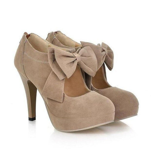 Hot sale Women High Heels Bowtie Zip Wedding Pumps Female Sexy Stiletto Spring fashion Ladies Platform Plus Size Shoes - LiveTrendsX