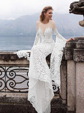 Load image into Gallery viewer, Lace Wedding Dresses Mermaid  Flare Sleeves Princess Bride Dresses Elegant Design Wedding Gowns - LiveTrendsX
