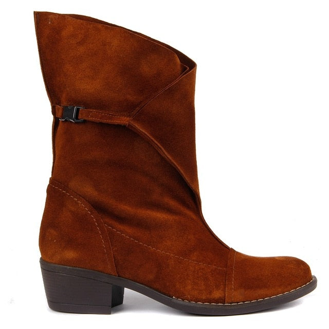 Genuine Leather Women Boots Vintage Boots Wedge Autumn Winter Shoes Woman Fashion Ladies Shoes Casual Female Ankle Boots Made in Turkey ботинки женские - LiveTrendsX
