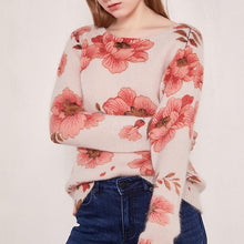 Load image into Gallery viewer, Mohair Multicoloured Floral Print Round Neck Pullovers Women Chic Round-neck Jumper Leonard Jumper woman winter fashion - LiveTrendsX
