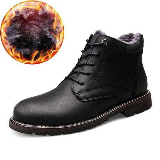 Winter men's boots tactical military genuine leather army shoes ankle boot big size man work shoe snow waterproof boots for men - LiveTrendsX