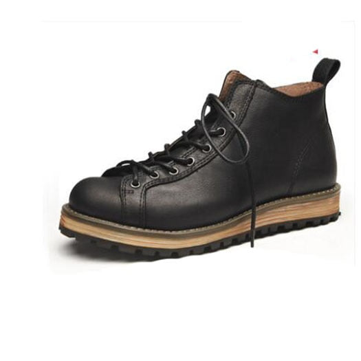 Vintage Booties Fall Retro Combat Boots Red Men Genuine Leather Full Grain Military Shoes Autumn High Top Lace Up Ankle Army - LiveTrendsX