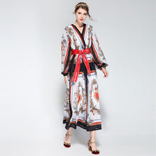 Load image into Gallery viewer, streetwear poker printing Elegant Casual holiday party dress robe maxi long dress New women&#39;s spring and summer - LiveTrendsX
