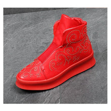 Load image into Gallery viewer, Hip Hop Travel Sneakers Red Thick Bottom Flat Platform Sewing Totem High Top Men Shoes Party Dress Rivet Loafers Botas Hombre - LiveTrendsX
