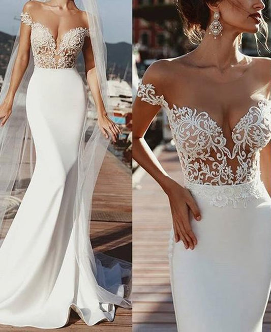 Sexy V Neck Boho Wedding Gowns
