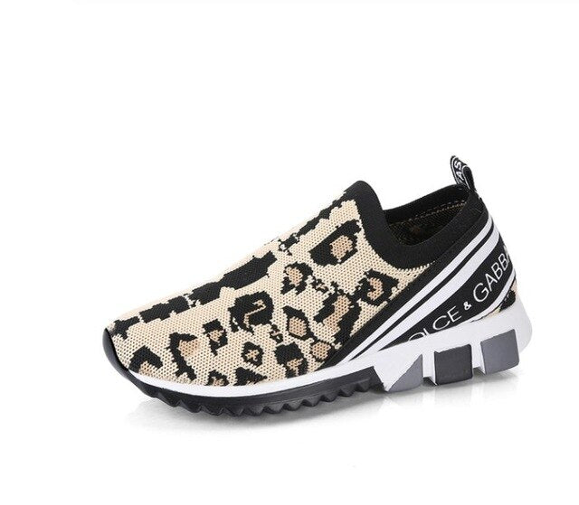 Autumn Platform Flat Sneakers Shoes Women Fashion Round Toe Mesh Running Shoes Woman Low-heeled Leopard Casual Shoes Size 35-43 - LiveTrendsX