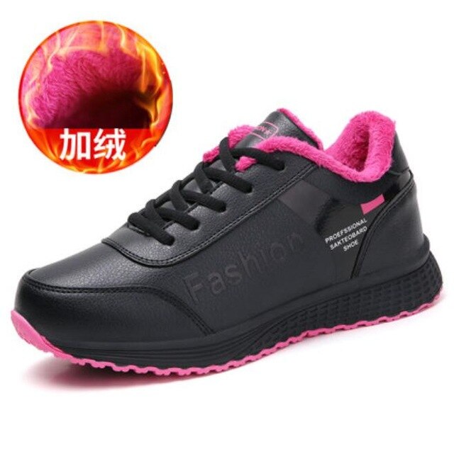 Comfort Women Casual Shoes Woman Sneakers Fashion Breathable Leather Platform Women Shoes Soft Sneaker Warm Plush Ankle Boots W5 - LiveTrendsX