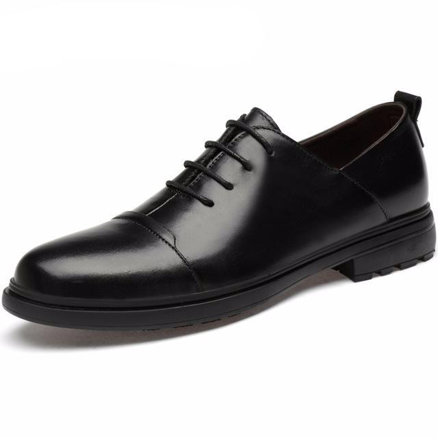 Fashion Black Mens Shoes Casual Luxury Men Office Shoes Genuine Leather Dress Shoes Men Zapatos De Hombre Cuero Genuino Big Size - LiveTrendsX