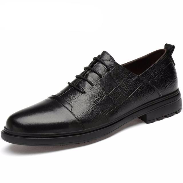 Fashion Black Mens Shoes Casual Luxury Men Office Shoes Genuine Leather Dress Shoes Men Zapatos De Hombre Cuero Genuino Big Size - LiveTrendsX