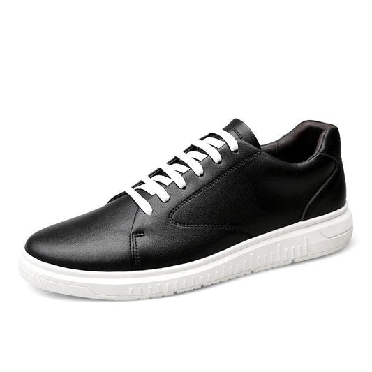 Fashion Brand Casual Men genuine Leather Shoes outdoor lace up Male Casual Shoes Breathable Sneakers Mens Moccasins black White - LiveTrendsX