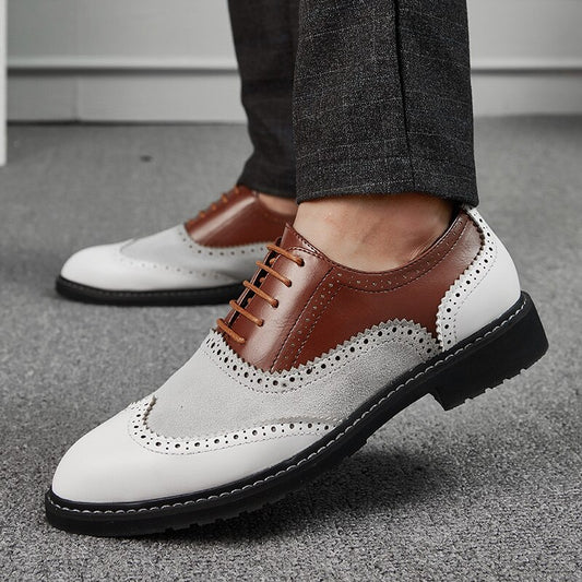 New Big size 38-46 Fashion Mens leather Shoes Oxfords Brand Men Casual Shoes Men comfortable Leather wedding Shoes Men Flats - LiveTrendsX