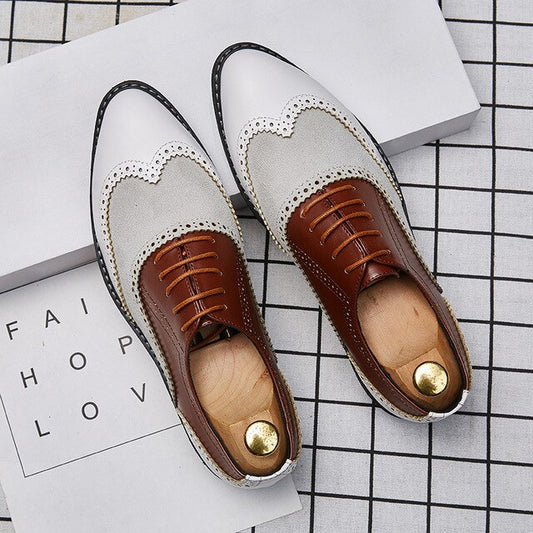 New Big size 38-46 Fashion Mens leather Shoes Oxfords Brand Men Casual Shoes Men comfortable Leather wedding Shoes Men Flats - LiveTrendsX