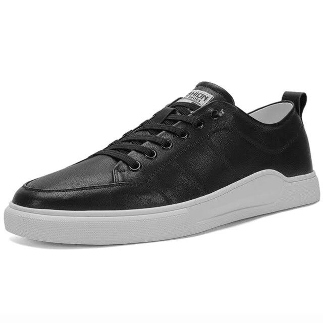 New Fashion Sheos Men Summer Breathable Mens Shoes Casual Leather White Lace-up Sneakers Man Low Top Zapatos De Hombre Deportivo - LiveTrendsX