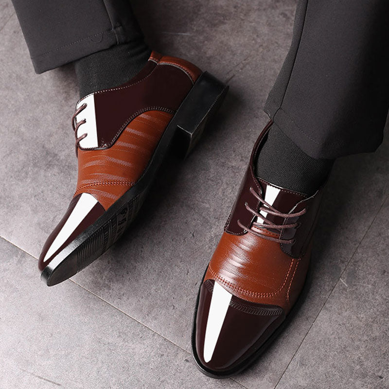 Shiny Leather Shoes Men  Luxury Business Oxford Designer Breathable Formal Dress Shoes Male Office Wedding Flats Footwear - LiveTrendsX