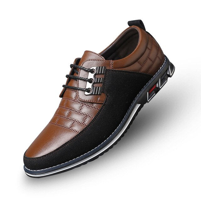 Newly Men Leather Shoes Fashion Lace Up Flat Thick Warm Sneakers Daily Shoes - LiveTrendsX