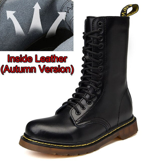 High Quality Popular Motocycle Boots Men Winter High-Top Combat Boots Men Leather for Men Casual Luxury Military Boots Army - LiveTrendsX