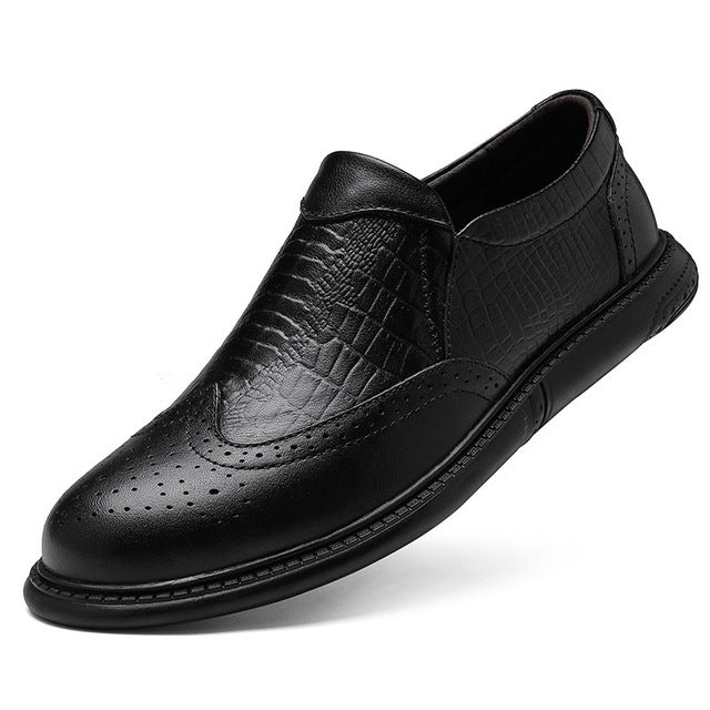 Man Shoes Genuine leather 2020 Spring Summer Male Loafers Casual Footwear Slipons clax Men's Leather Shoe Alligator - LiveTrendsX