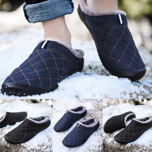 Fashion Plus Velvet Home Slipper Men Shoes Winter Warm Sports Men Shoes Waterproof Outdoor Sport Large Size Warm Slippers - LiveTrendsX