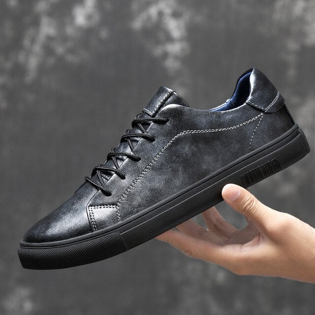 Men's Shoes Genuine Leather Flats Lace-up Shoes Black Oxford Shoes Luxury Casual Shoes Designer Loafers - LiveTrendsX
