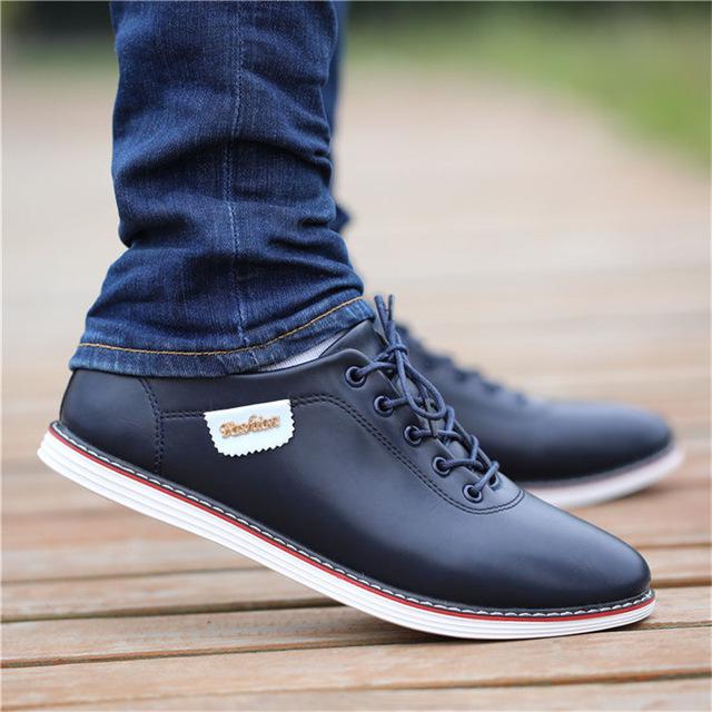 Very Good Quality Loafers Walking Footwear Tenis Feminino Outdoor Breathable Sneakers Men's PU Leather Business - LiveTrendsX