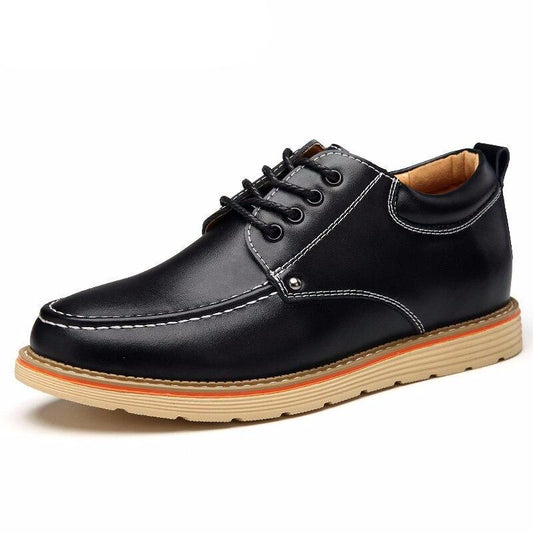 Men's new leather shoes Spring and Autumnsoft leather non-slip increase 6CM tooling size 37-44 fashion casual shoes - LiveTrendsX