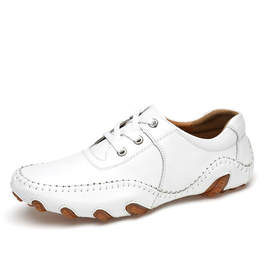 Luxury Genuine Leather Casual Shoes Men High Quality Handmade Vintage Loafers Flats Hot Sale 2019 New Fashion Style Big Size - LiveTrendsX