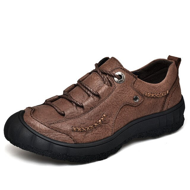 NEW Men Casual Shoes Summer Hiking Shoes Size 38-45 Men Breathable Casual Leather Men Walking Shoes Factory Sales * - LiveTrendsX
