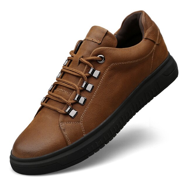 Casual Men Shoes High Quality Genuine Leather Lightweight Shoes Men Fashion Men Casual Shoes Male Soft Comfortable Lace Up Shoes - LiveTrendsX